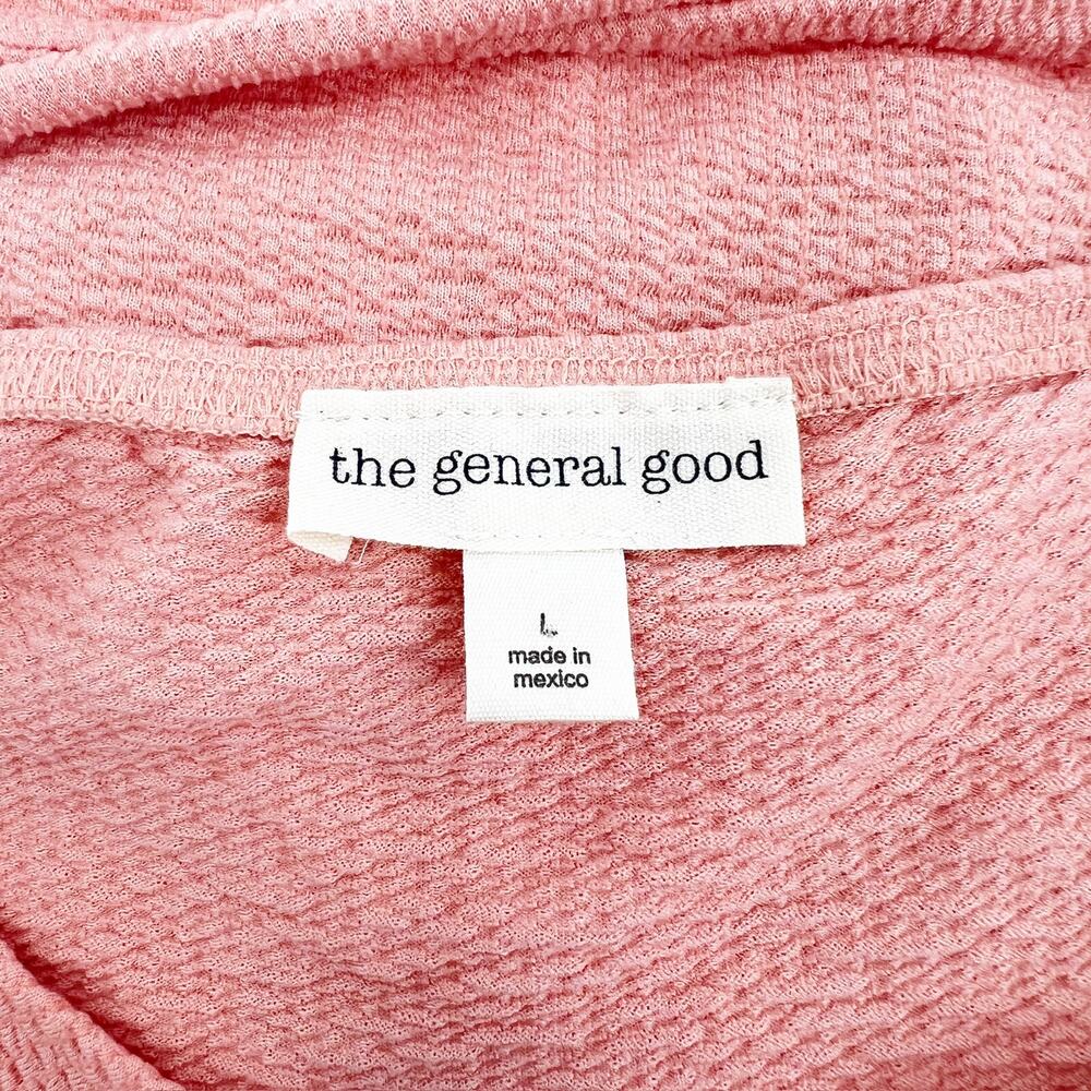 The General Good Women's Coral Short Sleeve Ruched Blouse Top Size L - Picture 3 of 4